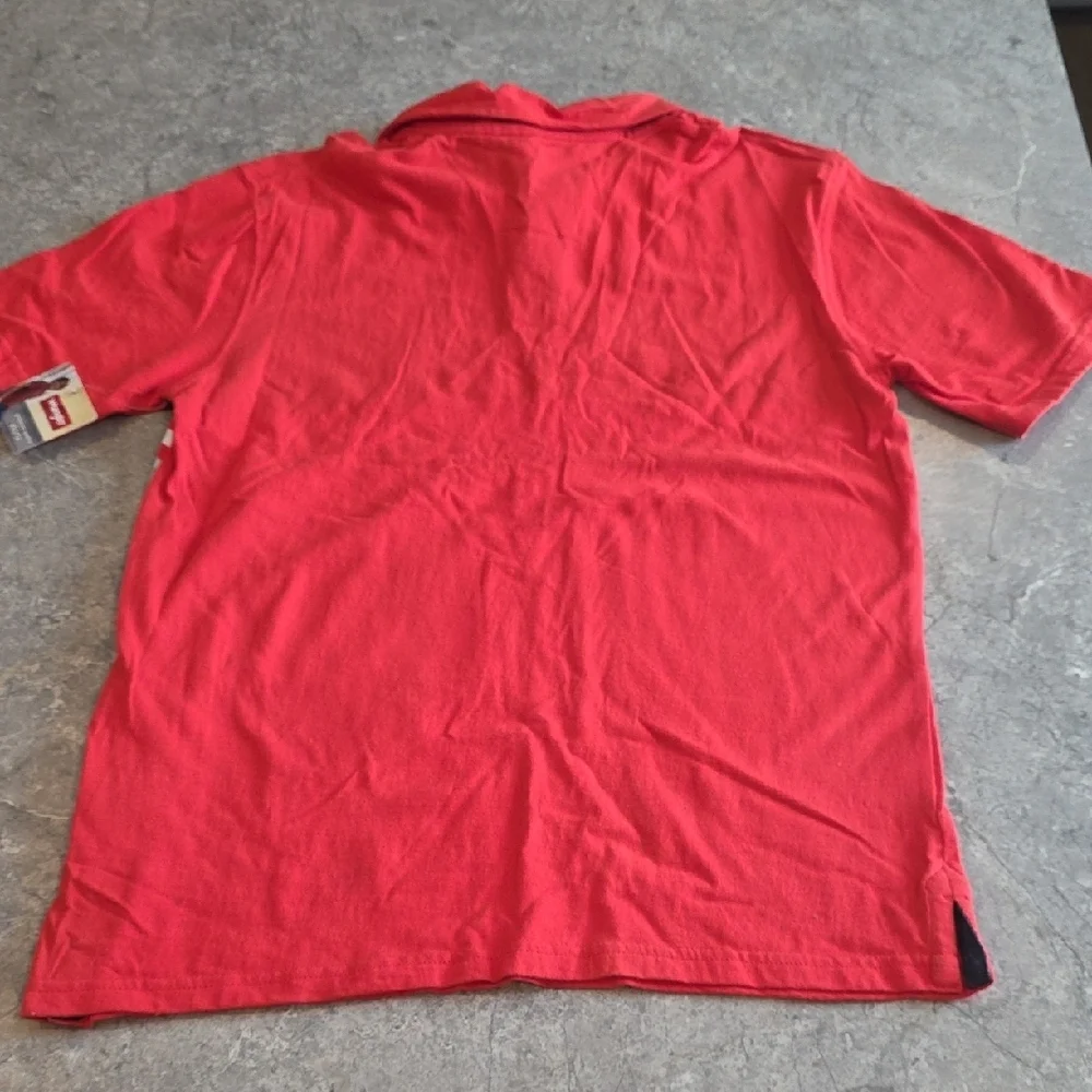 (J37) Wrangler Kids Red Striped Shirt Sz XL